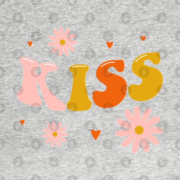 Kiss lettering. Vintage art-prints. Quote design. by CoCoArt-Ua